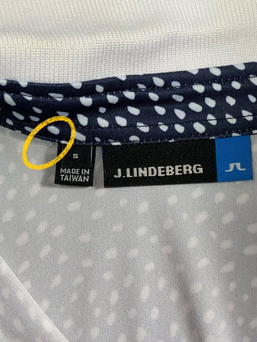 J. Lindeberg Lexie-TX Coolmax Polo Shirt S Blue Polka Dot Golf Tennis - Picture 8 of 16